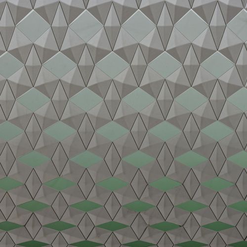 Symmetrical geometric shapes in ice blue color theme